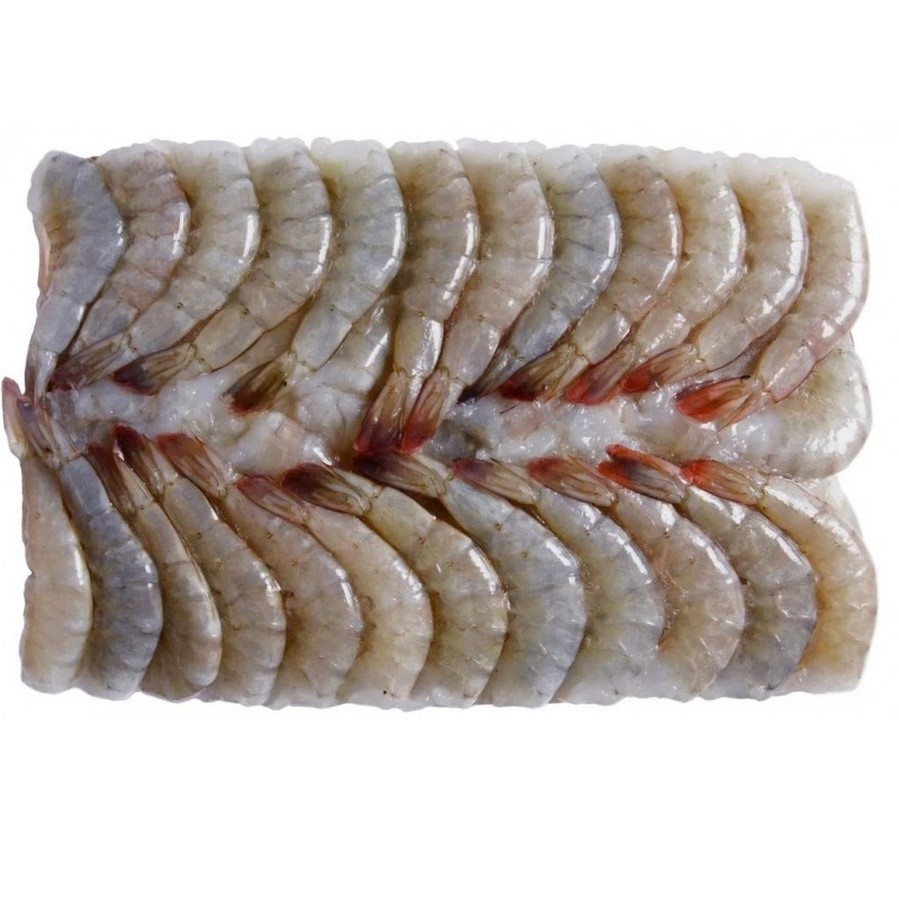 Креветка сыромороженая, без головы, в панцире, 16/20, Индия, блочной заморозки (1,8 кг)