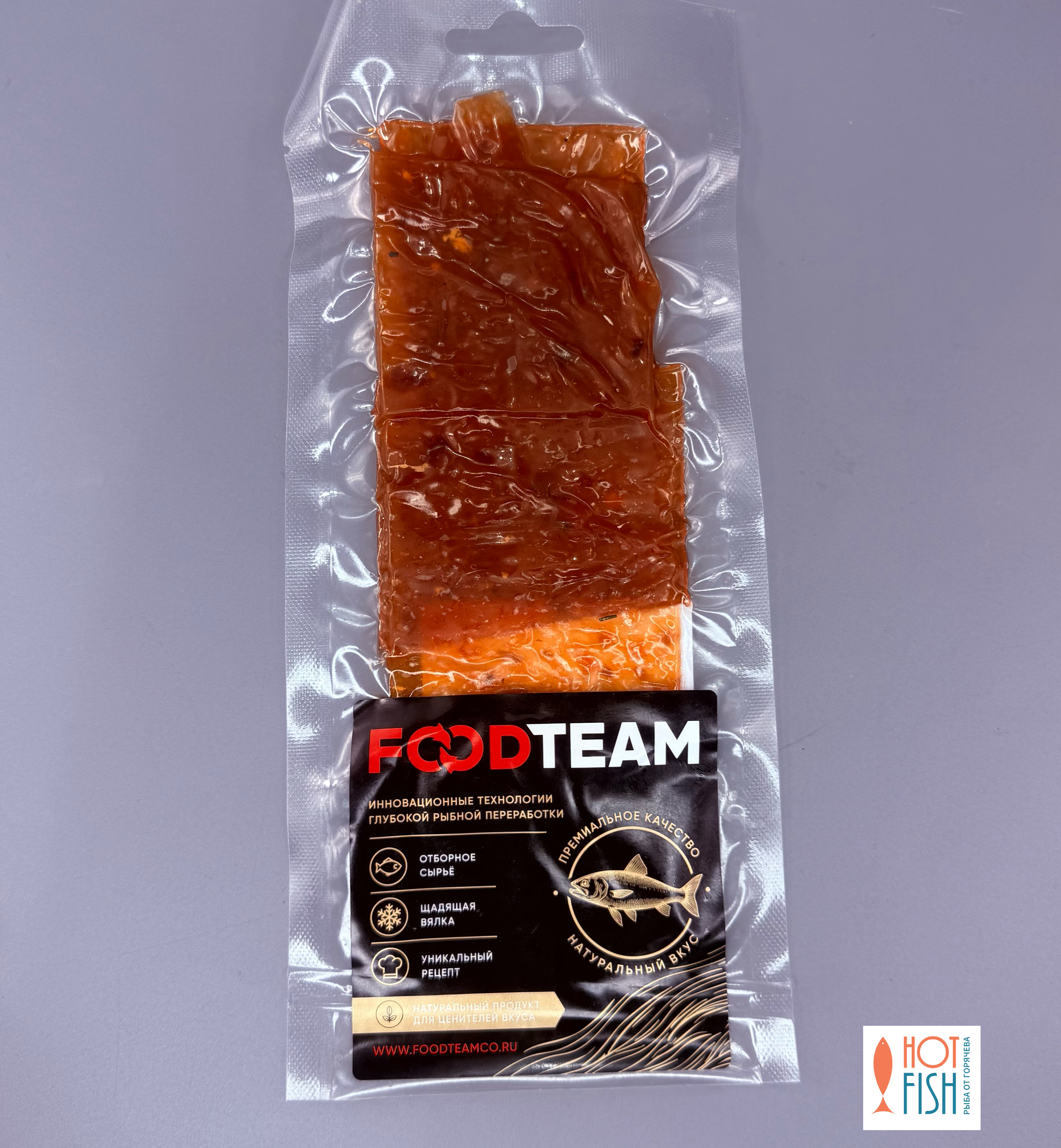 Джерки вяленые из лосося атлантического с укропом, FOOD TEAM 40г