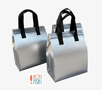 Термошоппер, серебро, 260/260/170, с клейкой лентой