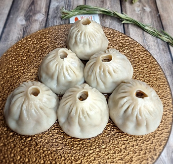 Бууза Ногоотой (овощные с мясом), замороженные, ручной лепки,(490г)
