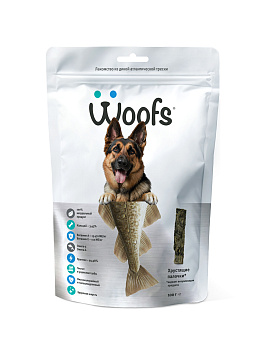 Рыбное лакомство Woofs, для собак (сушеное), 100г